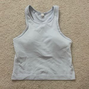 Lululemon Ebb to Street Cropped Racerback Tank Top in Pastel Blue